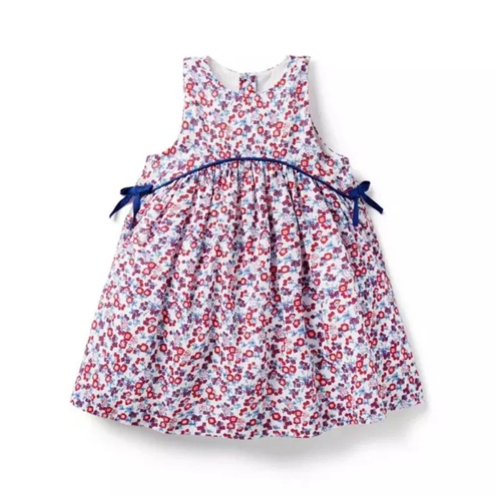 Janie and Jack Floral Print Kids Dress with Bloomers